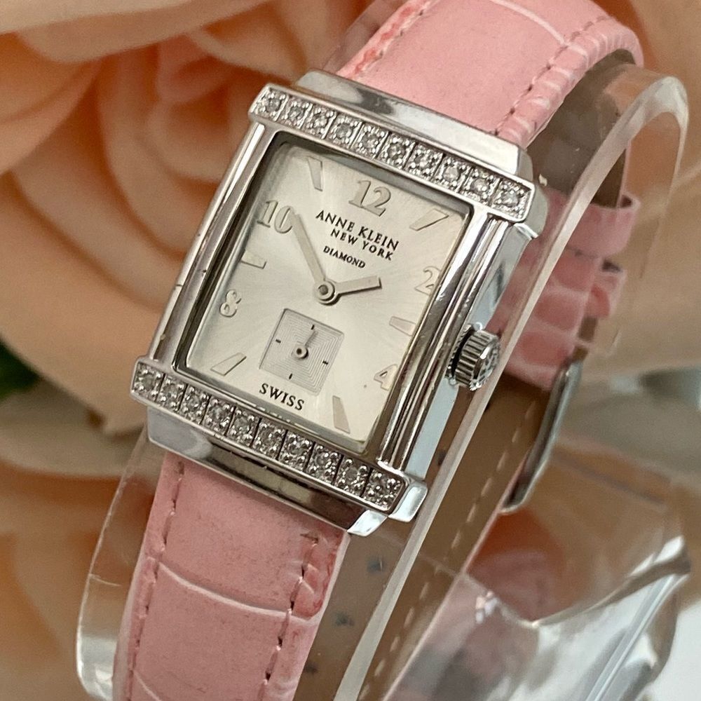 Anne Klein New York Swiss 20 Diamond Bezel Dress Watch with Sub-dial Second Hand - Picture 2 of 16